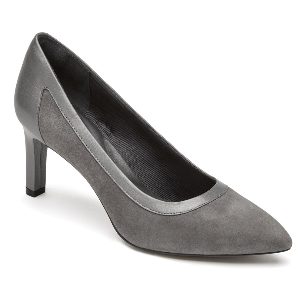 Rockport Singapore Womens Heels - Total Motion Valerie Luxe Pieced Grey - IN6342189